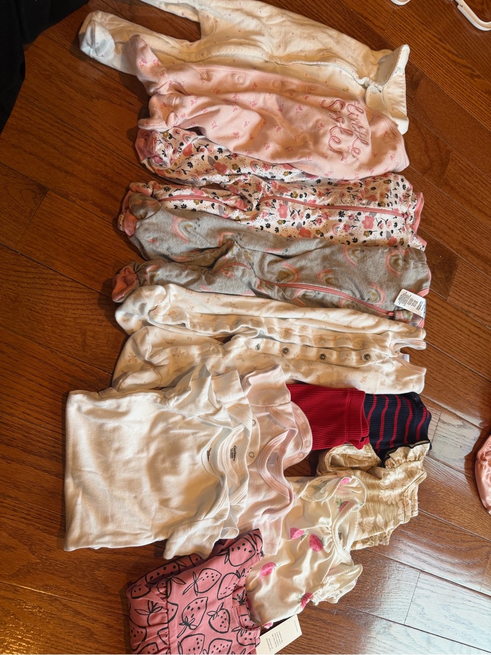 Kids Pink and White Mixed Pajama Bundle - Soft Sleepwear 13 pieces  0-3 months